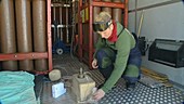 Filling weather balloon, Antarctica