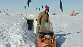 Transporting ice core, Antarctica