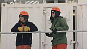 Staff working at CASLAB, Antarctica