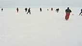 Playing football, Antarctica
