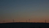 Wind turbines in sunset