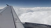 Airplane wing in flight