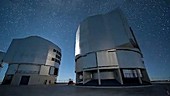 Stars over VLT telescope domes