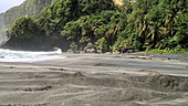 Black sand beach, Dominica