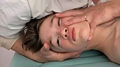 Osteopathy neck therapy for headache