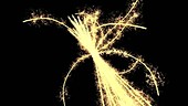 Particle tracks from a collision