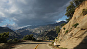 Driving through Kings Canyon, California