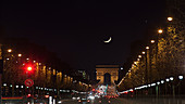 Moonset on the Champs Elysees