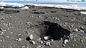 Sink holes in volcanic sand, Greenland