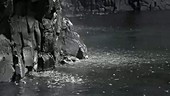 Meltwater on basalt cliffs, Greenland