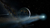 Comet swarm near Earth
