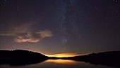 Usk Reservoir at night, timelapse