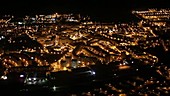 Lisbon at night, aerial