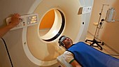 Patient in an MRI scanner