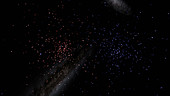 Globular star clusters merging, simulation