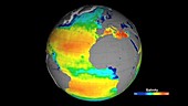 Sea surface salinity levels 2012