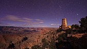 Grand Canyon Watchtower at night