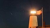 Lighthouse at night, timelapse