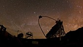 Telescopes at night, timelapse