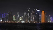 Skyline of Doha, Qatar, timelapse