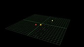 Star cluster simulation, 3 stars
