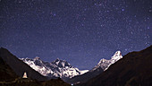 Mount Everest at night, timelapse