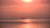 Tanker at sunset
