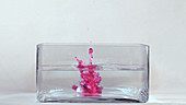 Caesium reacting with water, high-speed