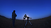 Astronomer viewing the ISS, timelapse