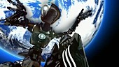 Atlas robot holding the Earth