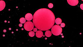 Pink fluorescent droplets