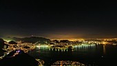 Rio de Janeiro at night, timelapse