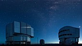 Paranal Observatory at night, timelapse