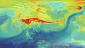 North America CO2 levels, computer model