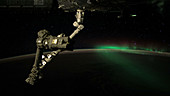 Aurora Australis from space, ISS video