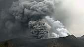 Kirishima volcano erupting
