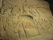 Petroglyphs on cave wall