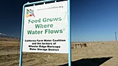 Farmer's sign about water crisis, 2014