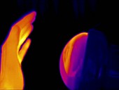 Lamp radiation, thermogram footage