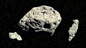Asteroids Gaspra, Lutetia and Ida