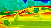 Thermographic footage of car