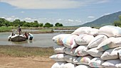Food supplies for flood victims, Malawi