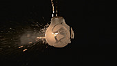Light bulb shattering, high-speed footage