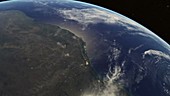 Flight over Earth from Brazil