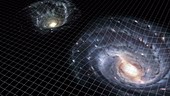 Galaxies and expanding space, animation