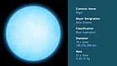Rigel blue supergiant star, animation