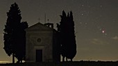 Stars over Tuscan landscape