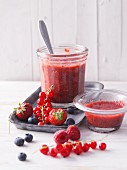 Quick berry jam with chia seeds