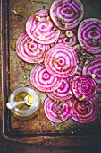 Beetroot carpaccio with garlic and rosemary