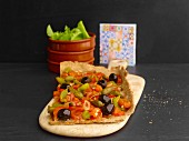 Coca (Catalonian unleavened bread) with vegetables